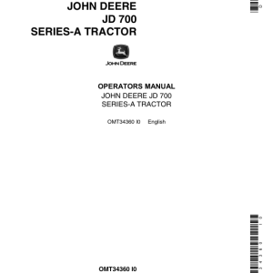 John Deere 700A Tractors Operator's Manuals (OMT34360) - Image 1
