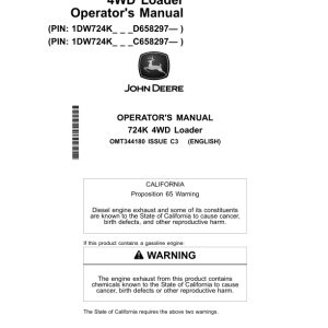 John Deere 724K Loaders Operator's Manuals (OMT344180) - Image 1