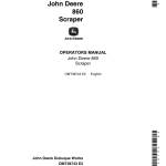 John Deere 860 Scrapers Operator's Manuals (OMT38743) - Image 1