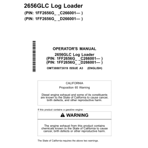 John Deere 2656GLC Log Loaders Operator's Manuals (OMT388073X19) - Image 1