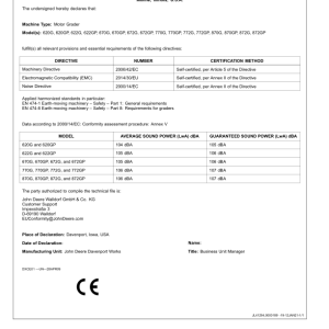 John Deere 620G, 620GP, 622G, 622GP Motor Graders Operator's Manuals (OMT390947X19) - Image 4