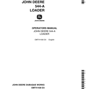 John Deere 544A Loaders Operator's Manuals (OMT41430) - Image 1