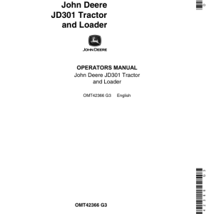 John Deere 301 Tractors Operator's Manuals (OMT42366) - Image 1