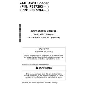 John Deere 744L Loaders Operator's Manuals (OMT426197X19) - Image 1