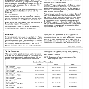 John Deere 744L, 824L, 844L, 844LAH Loaders Operator's Manuals (OMT433567) - Image 2