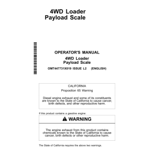 John Deere 744L, 824L, 844L, 844LAH Loaders Operator's Manuals (OMT447731X019) - Image 1