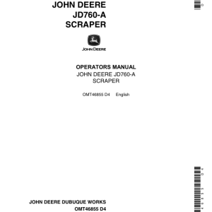 John Deere 760A Scrapers Operator's Manuals (OMT46855) - Image 1