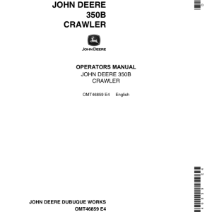 John Deere 350B Crawlers Operator's Manuals (OMT46859) - Image 1