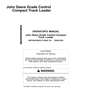 John Deere 333 P, 335 P Compact Track Loaders Operator's Manuals (OMT486160X019) - Image 1