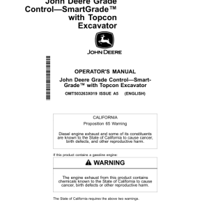 John Deere 210 P, 230 P, 260 P Excavators Operator's Manuals (OMT503263X019) - Image 1