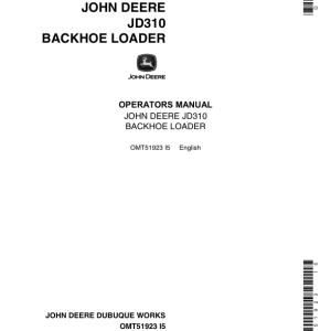 John Deere 310 Backhoes Operator's Manuals (OMT51923) - Image 1