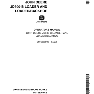 John Deere 300B Backhoes Operator's Manuals (OMT56369) - Image 1