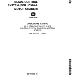 John Deere 570A Motor Graders Operator's Manuals (OMT58505 AUTOMATIC BLADE CONTROL) - Image 1