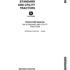 John Deere 330 Standard & Utility Tractors Operator's Manual (OMT59558) - Image 1