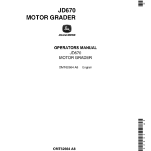 John Deere 670 Motor Graders Operator's Manuals (OMT62664) - Image 1
