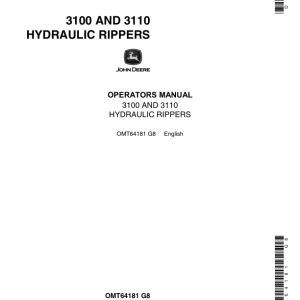 John Deere 3100, 3110 Attachments Operator's Manuals (OMT64181) - Image 1