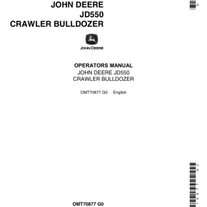 John Deere 550 Crawlers Operator's Manuals (OMT70877) - Image 1