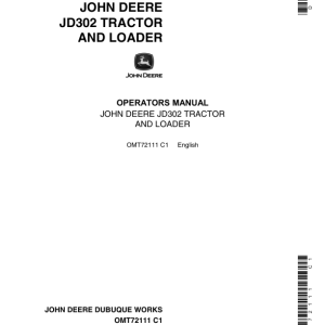 John Deere 302 Tractors Operator's Manuals (OMT72111) - Image 1