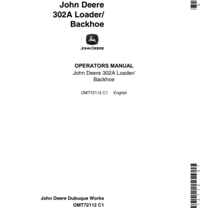 John Deere 302A Backhoes Operator's Manuals (OMT72112) - Image 1