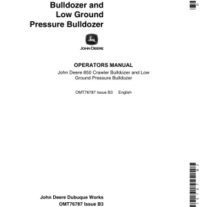 John Deere 850 Crawlers Operator's Manuals (OMT76787) - Image 1