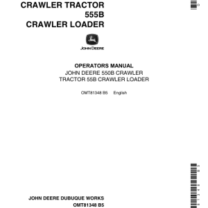 John Deere 550B, 555B Crawlers Operator's Manuals (OMT81348) - Image 1
