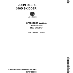 John Deere 340D Skidders Operator's Manuals (OMT81889) - Image 1