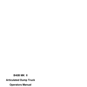 John Deere B40B Articulated Dump Trucks Operator's Manuals (OMT870951 MK II) - Image 1