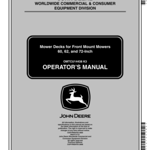 John Deere Mower Decks for Front Mount Mowers 60, 62, 72-inch (North America) (010001-) Operator's Manual (OMTCU14438E) - Image 1