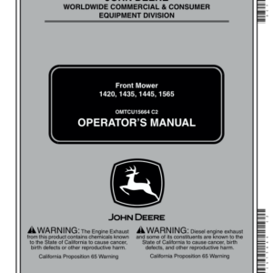 John Deere Front Mower 1420, 1435, 1445 & 1565 Operator's Manual (OMTCU15664) - Image 1