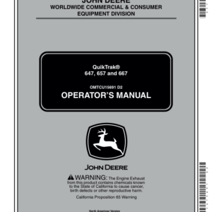 John Deere QuikTrak 647, 657, 667 Operator's Manual (OMTCU15691) - Image 1