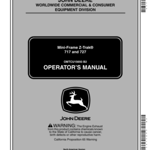 John Deere Mini-Frame ZTrak 717 & 727 (010001-) Operator's Manual (OMTCU15693) - Image 1