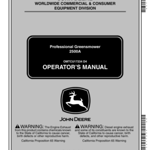 John Deere 2500A Professional Greens Mower North America (030001-) Operator's Manual (OMTCU17234) - Image 1