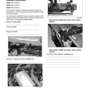 John Deere 3225C, 3235C & 3245C Lightweight Fairway Mowers Export Edtion (010001-030000) Operator's Manual (OMTCU20282) - Image 2