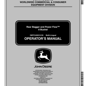 John Deere 8 Bushel Rear Bagger, Powerflow (010001-) Operator's Manual (OMTCU20519) - Image 1