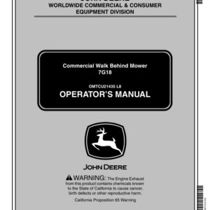John Deere 7G18 Commercial Walk-Behind Mower (020001-) Operator's Manual (OMTCU21435) - Image 1