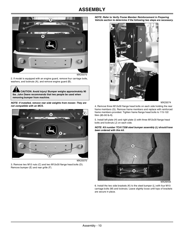 John Deere Blower, Rear Bagger 2, 3 Bag Material Collection System ...