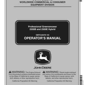 John Deere Professional Greensmower 2500B, 2500E Hybrid Operator's Manual (OMTCU26781) - Image 1