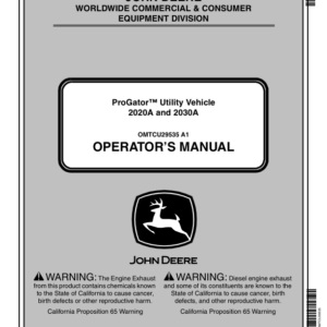 John Deere ProGator Utility Vehicle 2020A,2030A (NA) (050001-) Operator's Manual (OMTCU29535) - Image 1