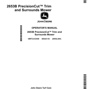 John Deere 2653B Trim & Surrounds Mower PrecisionCut Export Edition (080001-095000) Operator's Manual (OMTCU33559) - Image 1