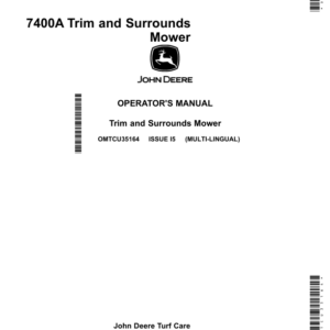 John Deere 7400A Trim, Surrounds Mower (Export Edition) Operator's Manual (OMTCU35164) - Image 1