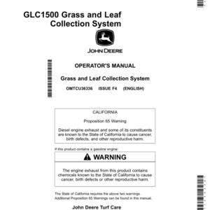 John Deere GLC1500 Grass & Leaf Collection System Operator's Manual (OMTCU36336) - Image 1