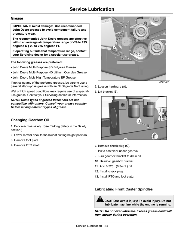 John Deere Mid Mount ZTrak 997 Mower (080001-) Operator's Manual