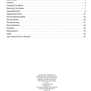 John Deere 48, 54, 60-Inch 7-Iron Commercial Mower Decks for ZTRAK Front Mowers (015001-) Operator's Manual (OMTCU51587) - Image 1