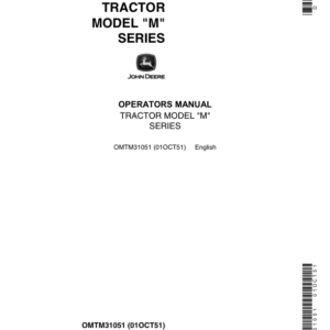 John Deere Model M Tractor Operator's Manual (OMTM31051) - Image 1