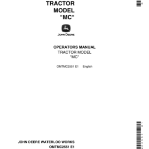 John Deere MC Tractor Operator's Manual (OMTMC2551) - Image 1