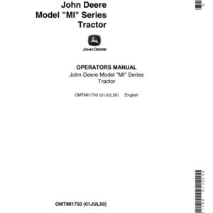 John Deere MI Utility Tractor Operator's Manual (OMTMI1750) - Image 1