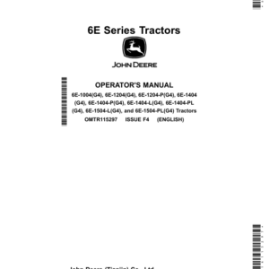 John Deere 6E Series Tractors Operator's Manual (OMTR115297) - Image 1