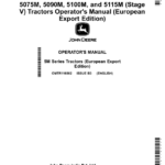 John Deere 5075M, 5090M, 5100M, 5115M (Stage V) Tractors (European Export Edition) Operator's Manual (OMTR116802) - Image 1