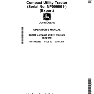 John Deere 2025R Compact Utility Tractor (NP000001-) (Export) Operator's Manual (OMTR122882) - Image 1