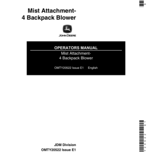 John Deere Mist Attachment Power Blower Operator's Manual (OMTY20522) - Image 1